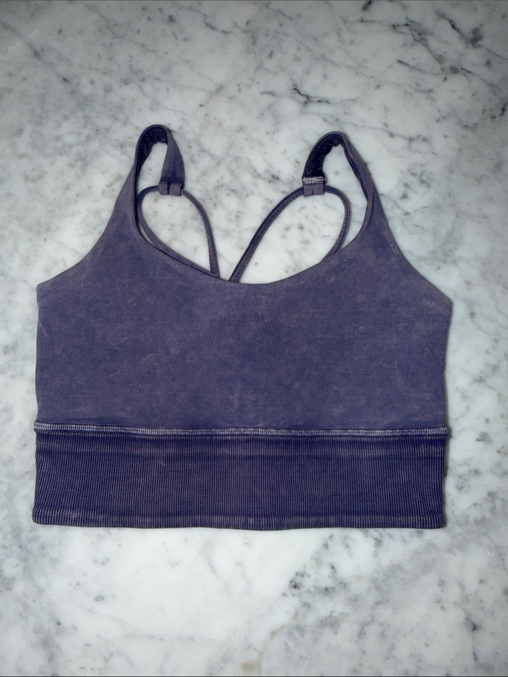 lululemon athletica faded purple strappy sports bra